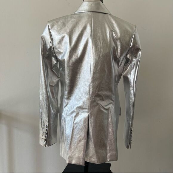 NWT A.L.C Dakota Jacket Metallic silver size 2 - Picture 8 of 16